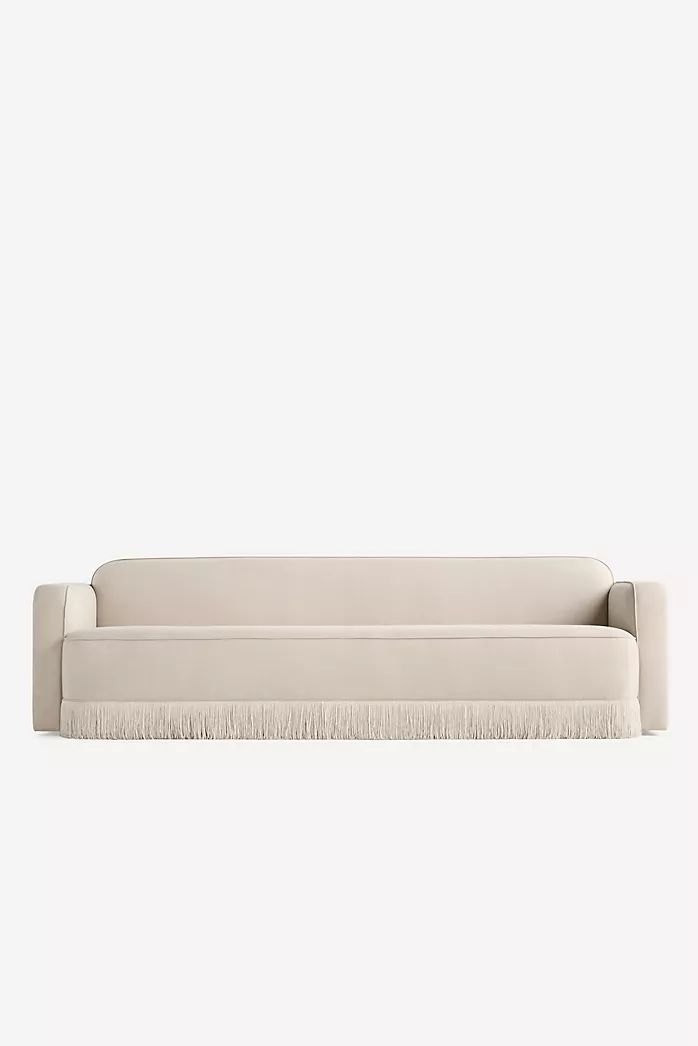 Ivory Fringe Sofa