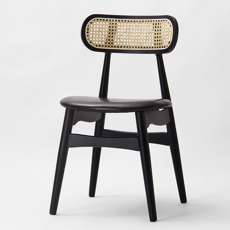 Cane & Leather Dining Chair