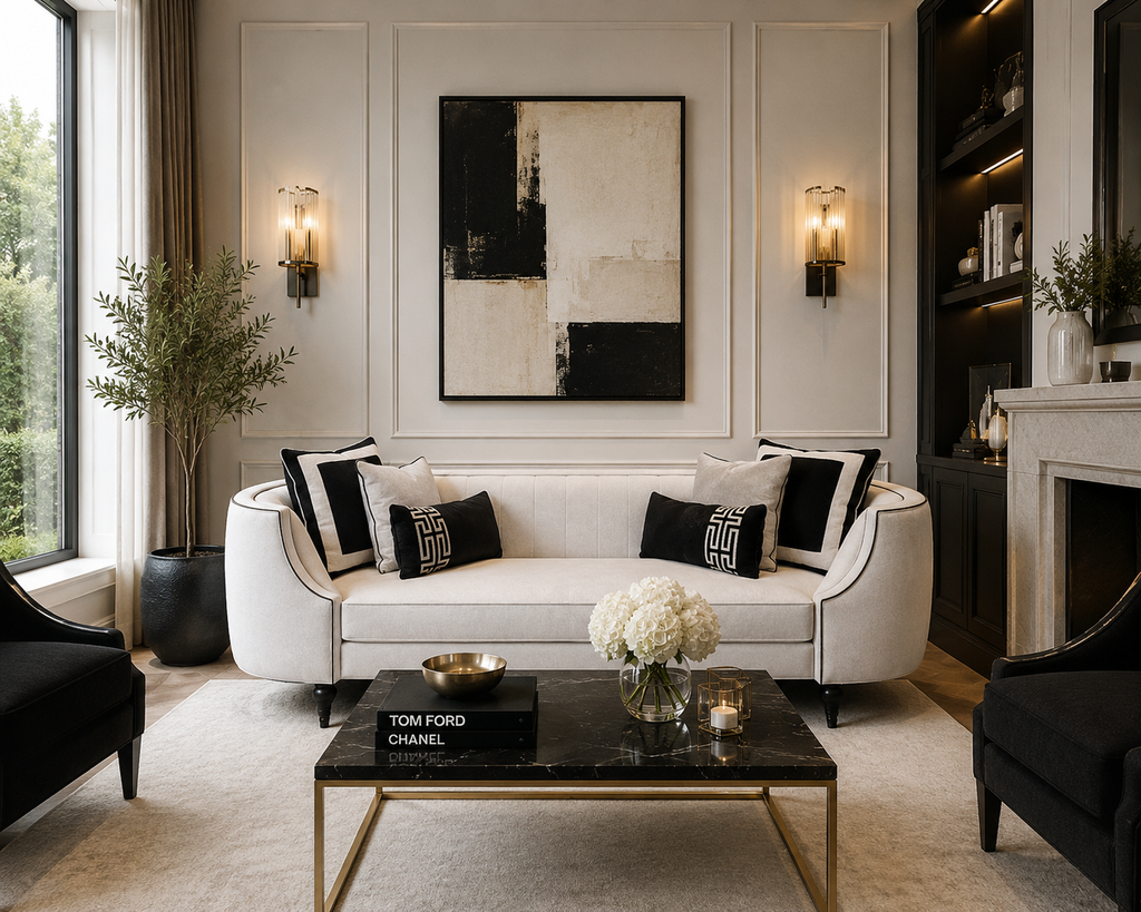 Curved Cream Sofa