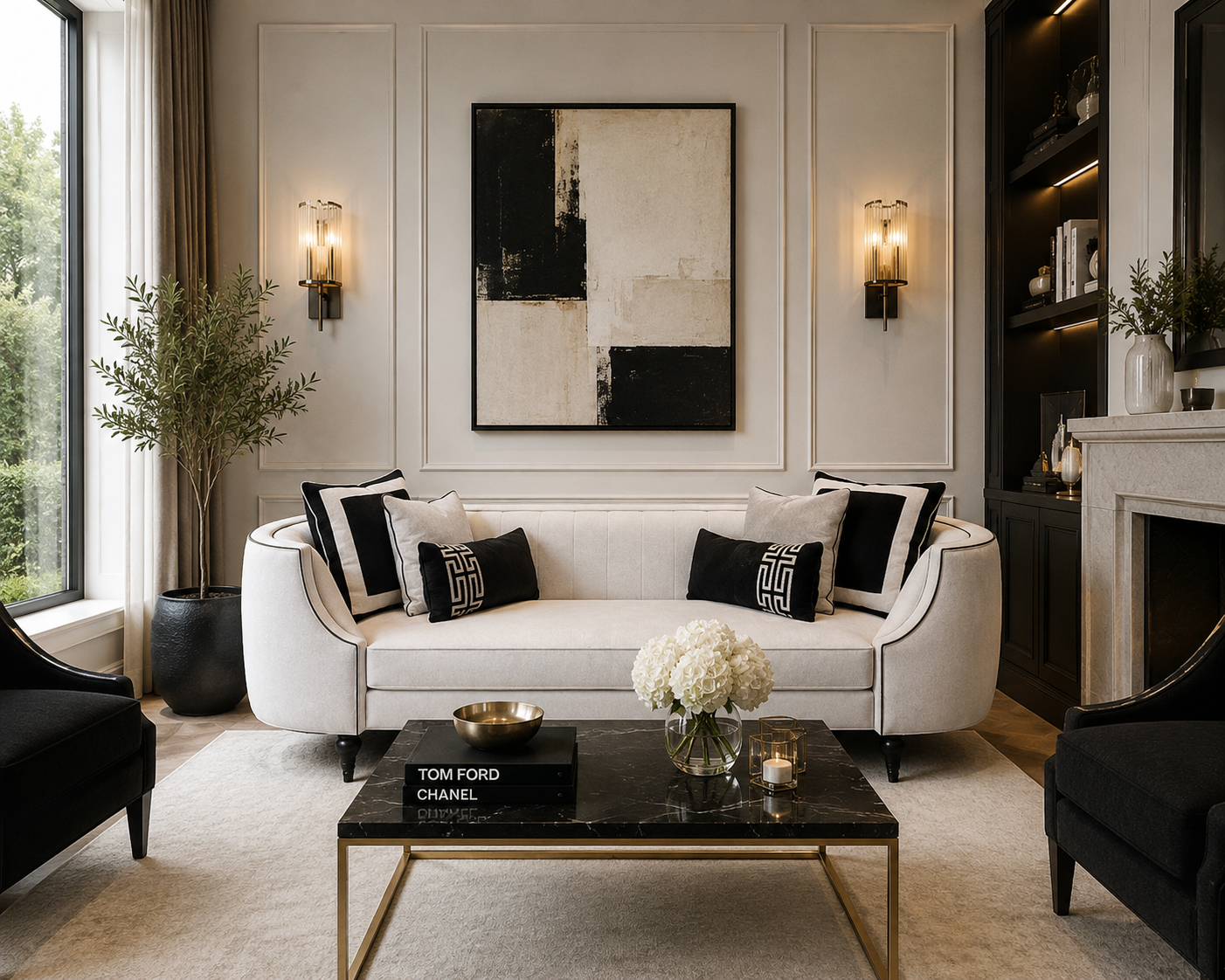 Curved Cream Sofa