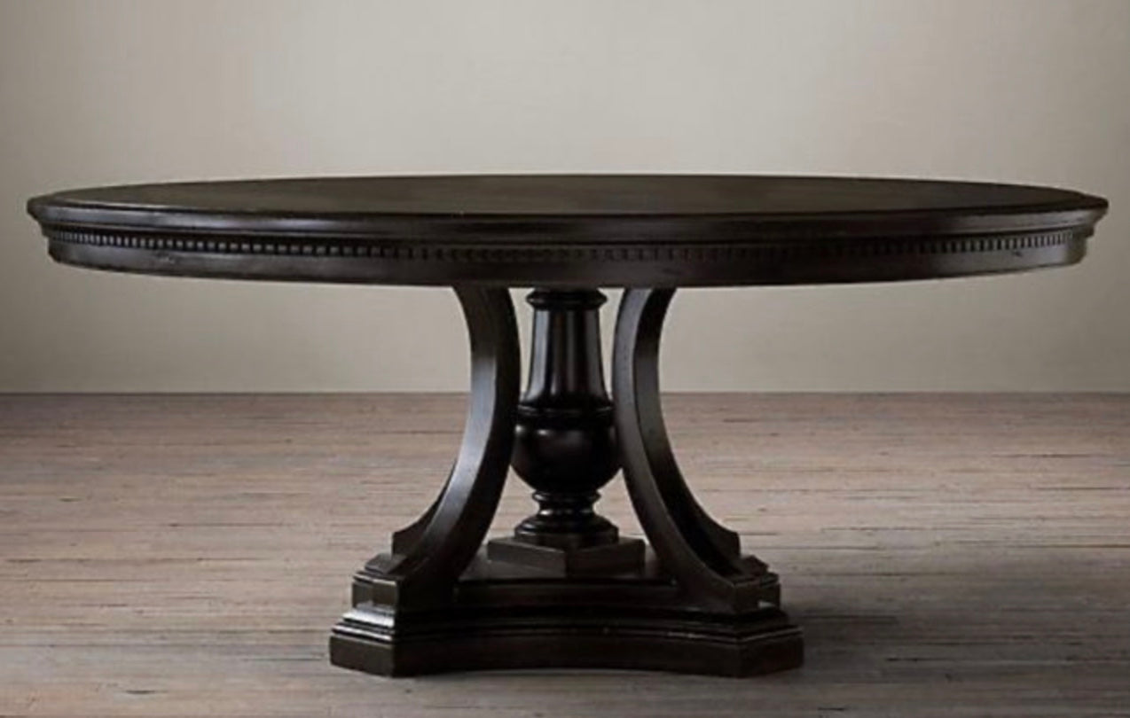 Ebony Round Pedestal Dining Table