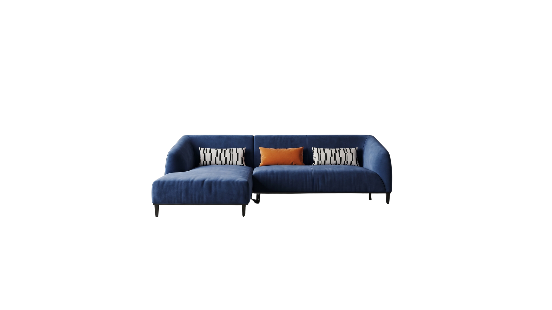 Navy Blue L-Shape Sectional Sofa