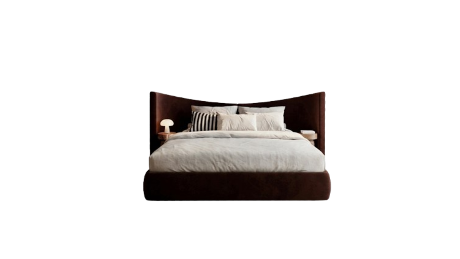 Curved Headboard Upholstered Bed
