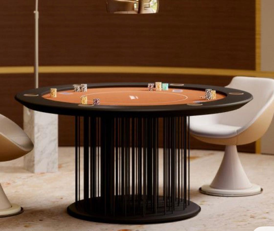 Round Poker Table with Cage Base