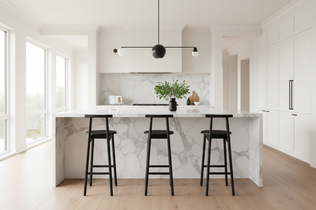 Rail Bar Stool — Matte Black