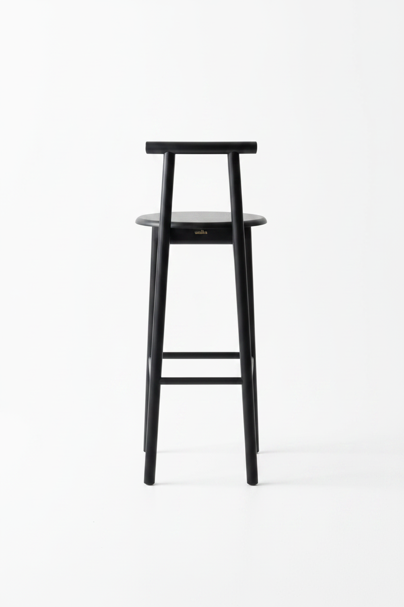 Rail Bar Stool — Matte Black
