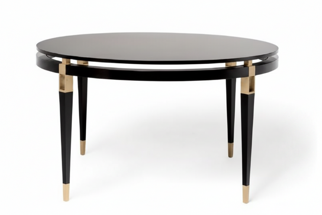 Black & Brass Round Coffee Table