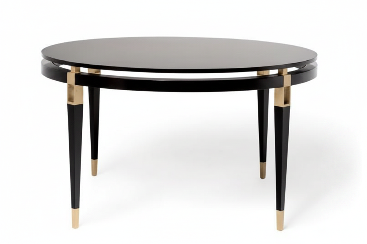 Black & Brass Round Coffee Table