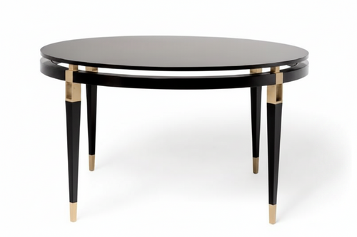 Black & Brass Round Coffee Table