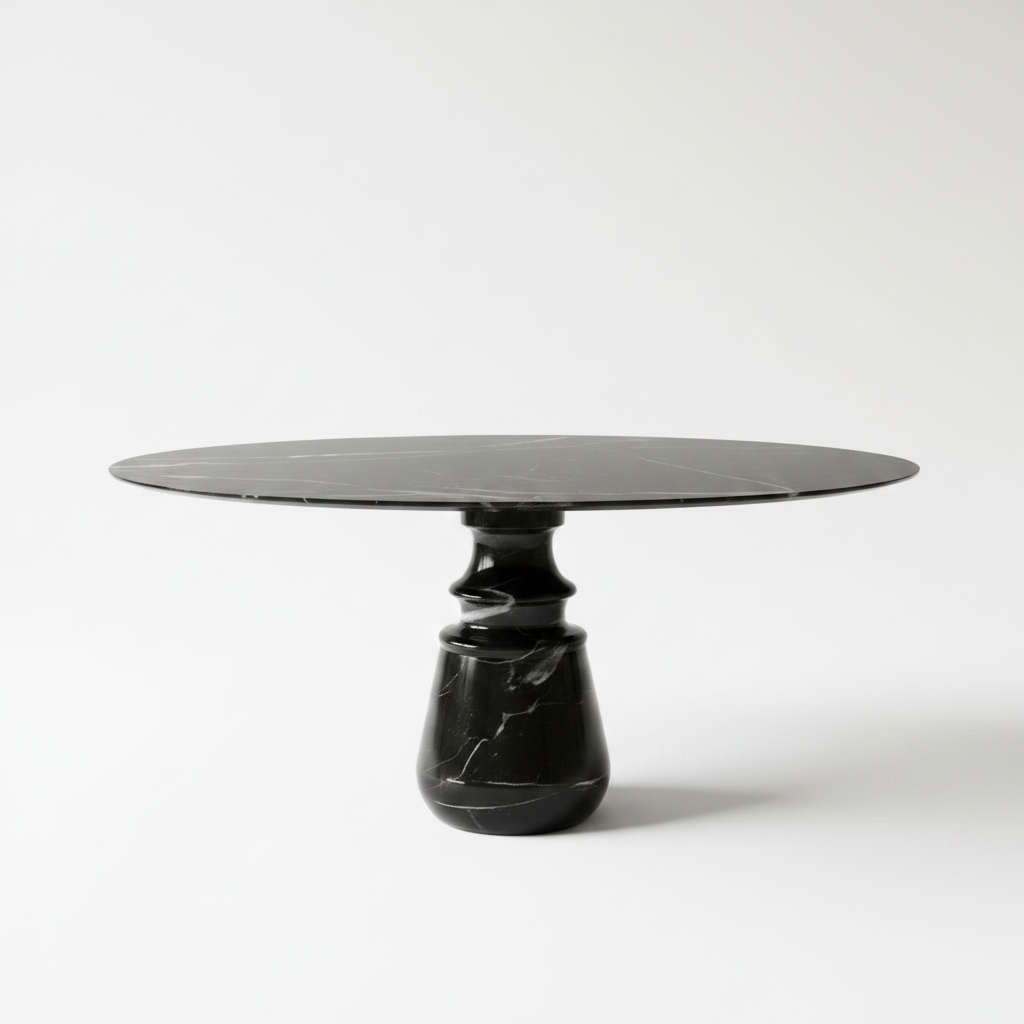 Nero Marquina Round Dining Table