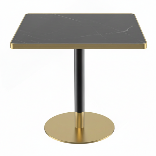 Black Marble Gold Pedestal Dining Table