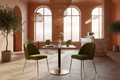 Black Marble Gold Pedestal Dining Table