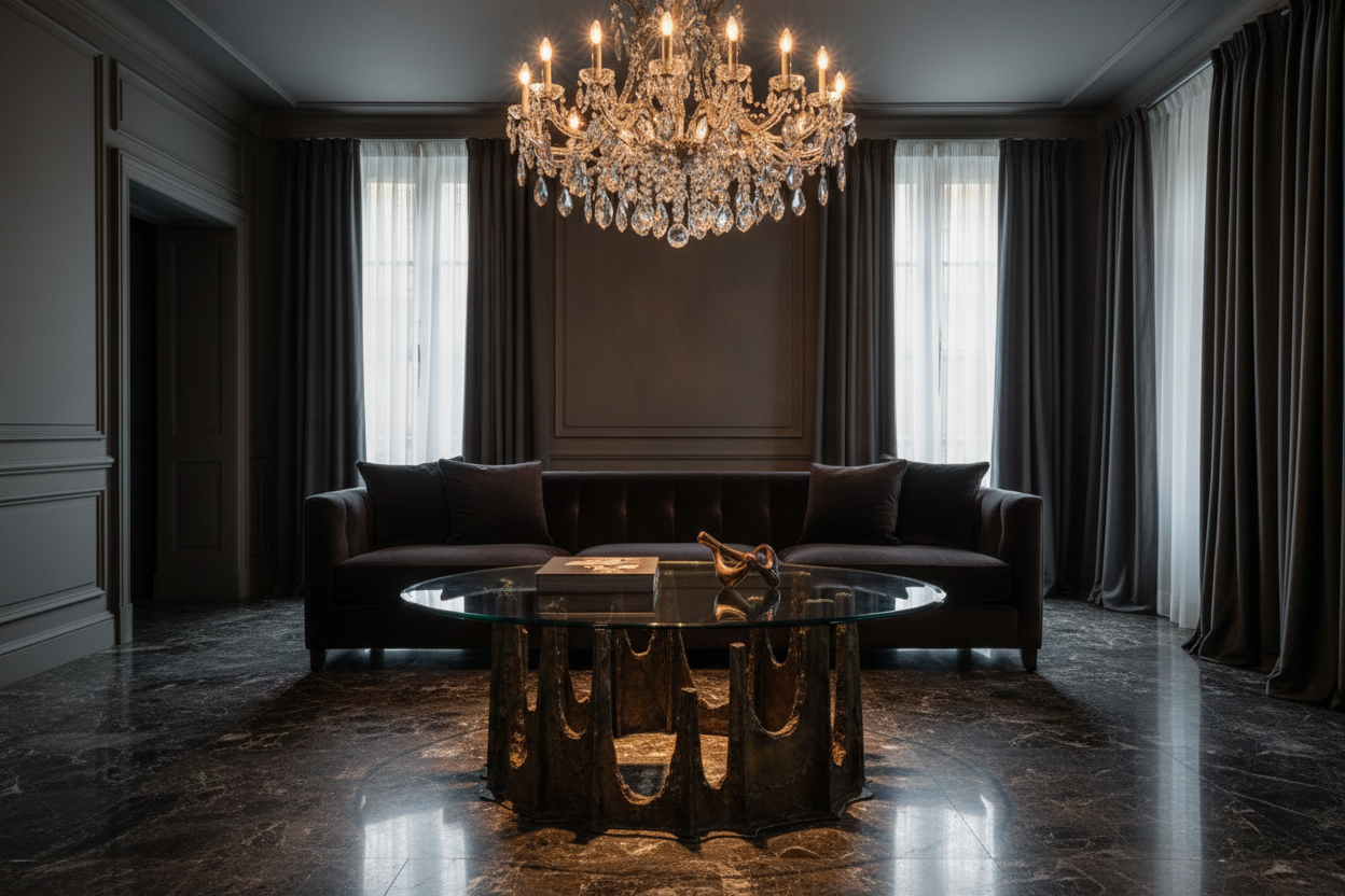 Brutalist Glass Coffee Table
