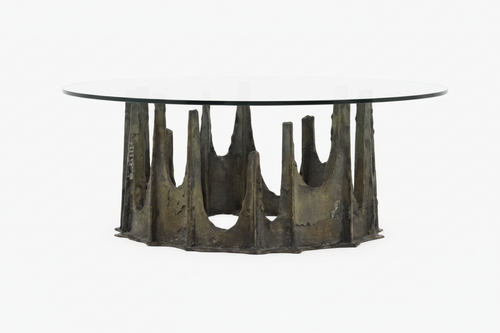 Brutalist Glass Coffee Table