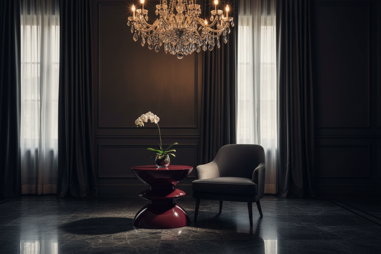 Hourglass Lacquer Side Table