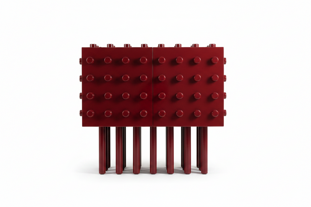 Crimson Studded Sideboard
