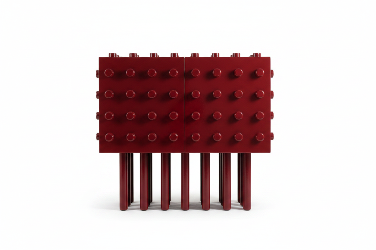 Crimson Studded Sideboard