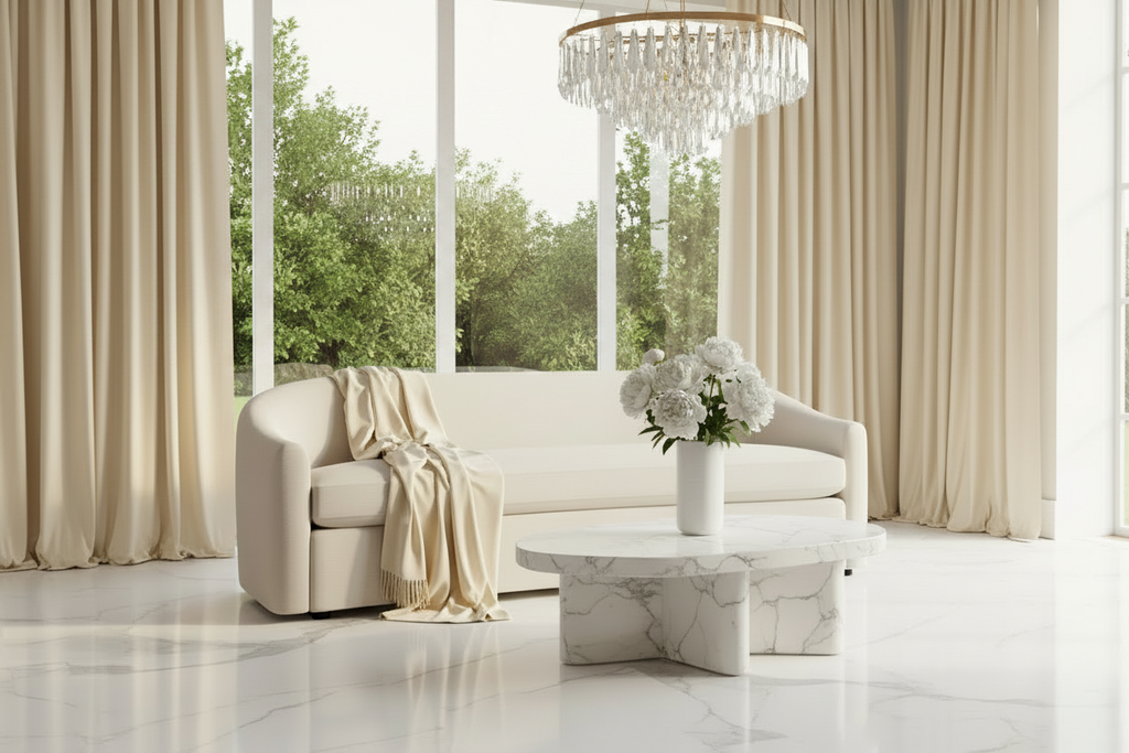 Curved Cream Sofa