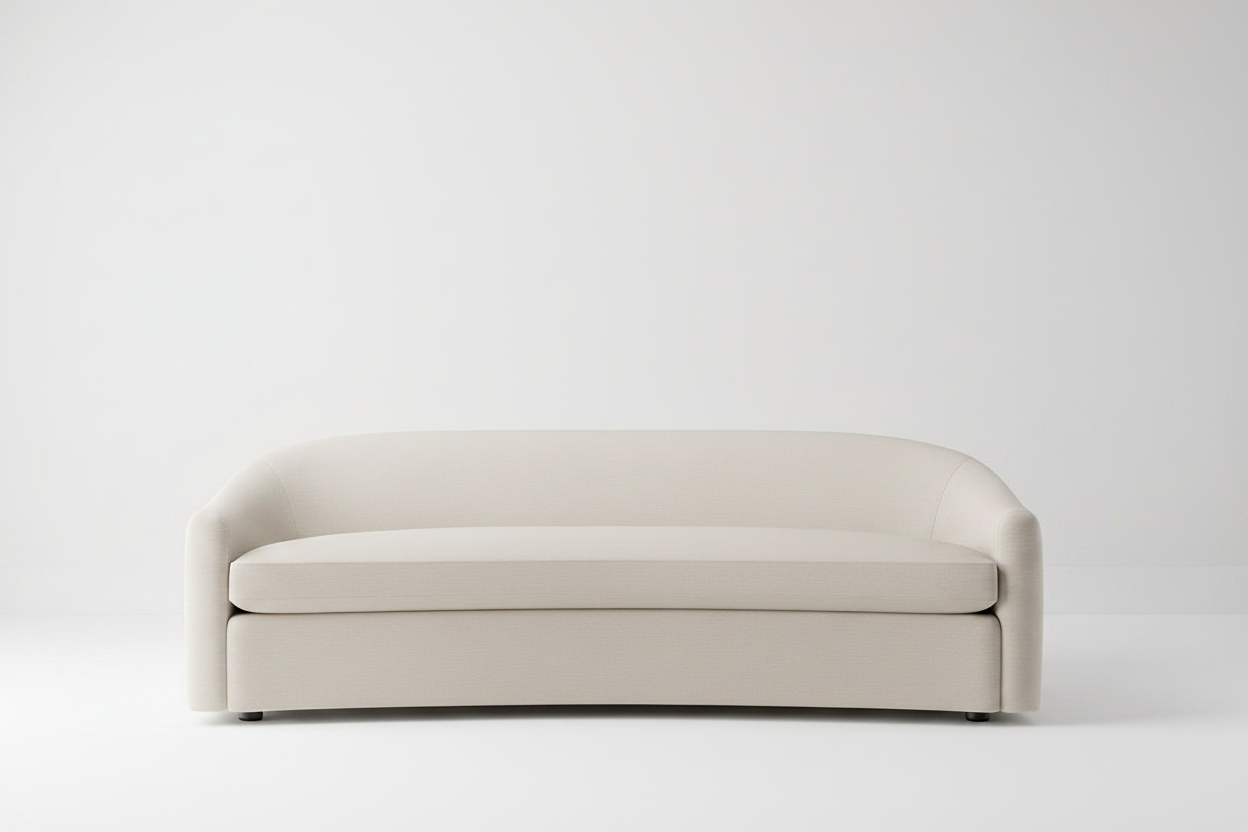 Curved Cream Sofa