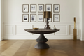 Dark Wood Round Pedestal Dining Table