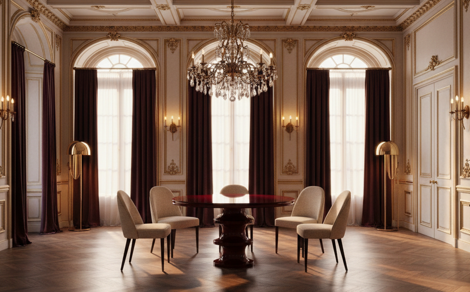 Wanderlust Crimson Lacquer Pedestal Table