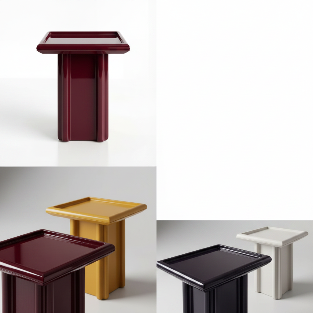 Fluted Pedestal Side Table