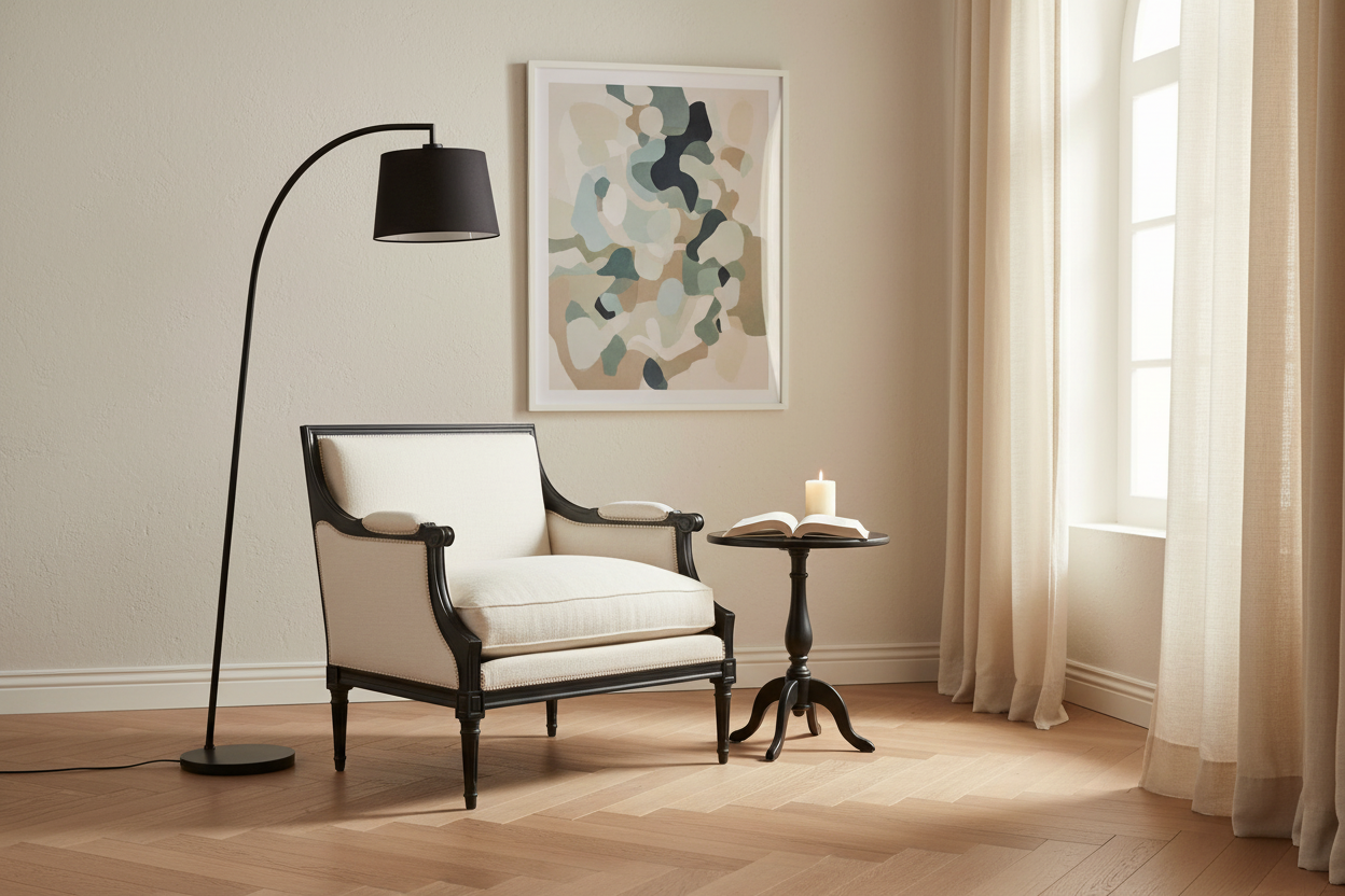 Louis XVI Ebonized Armchair