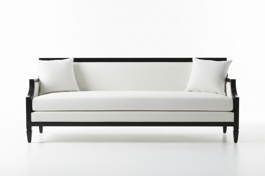 French-Inspired Black & White Sofa