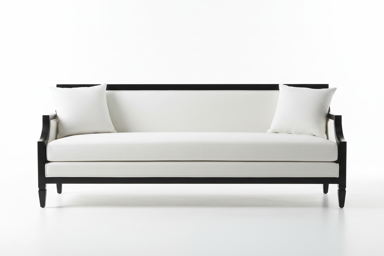French-Inspired Black & White Sofa