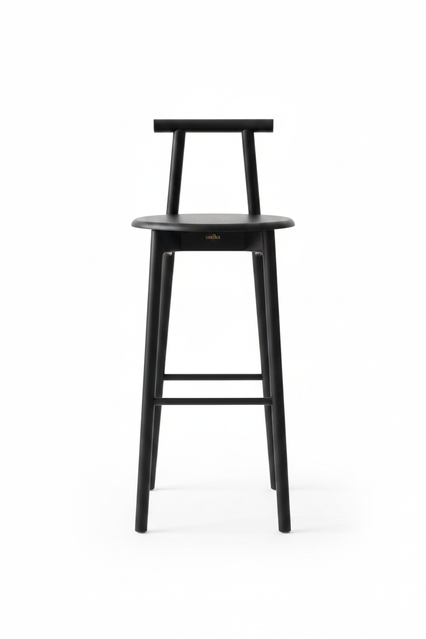 Rail Bar Stool — Matte Black