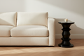 Glossy Black Sculptural Side Table