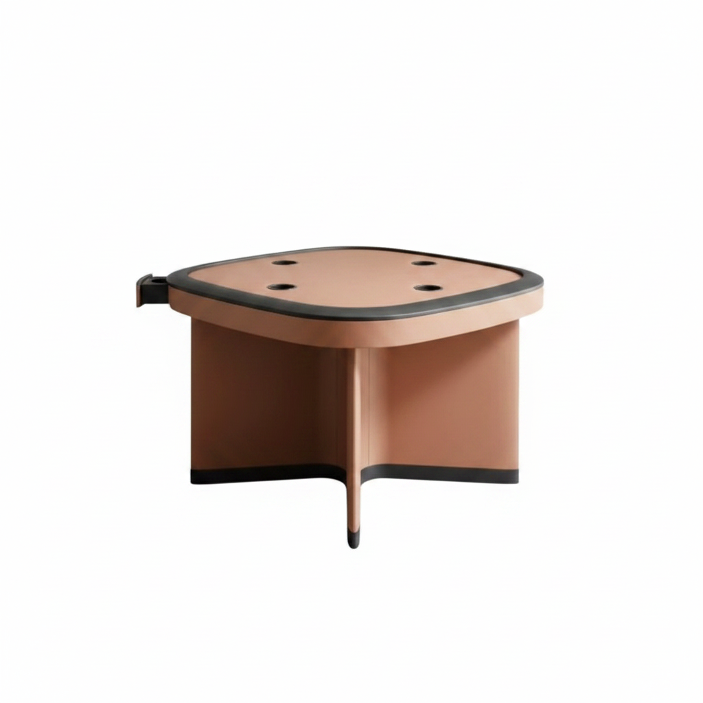 Terracotta velvet card table clean product shot