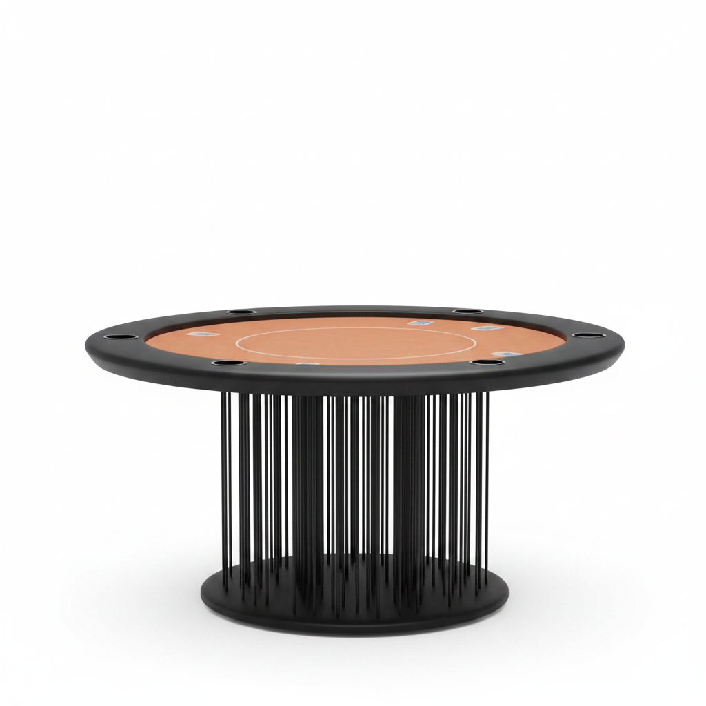 Round poker table with cage base clean product shot