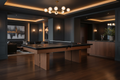 Walnut and slate ping pong table in luxury games room