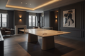 Travertine ping pong table in luxury games room