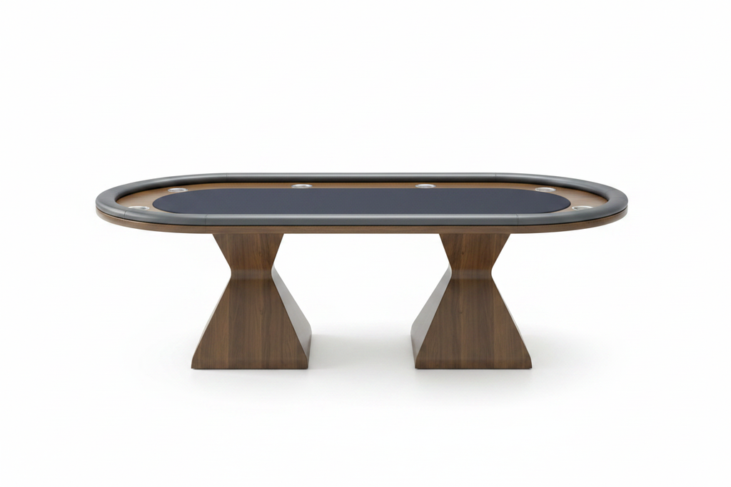 Luxury oval poker card table clean product shot