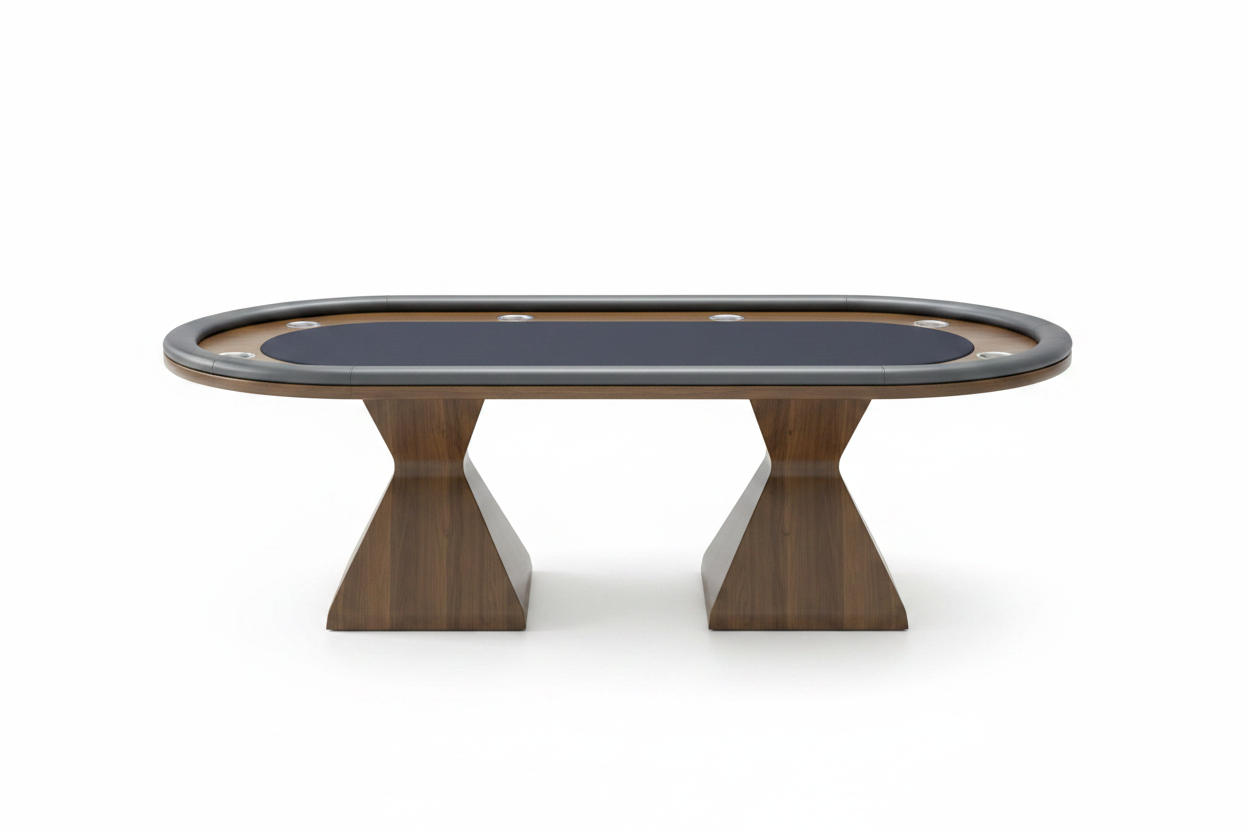 Luxury oval poker card table clean product shot