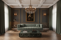 Velour Button-Tufted Velvet Sofa — Luxury Interior Environment