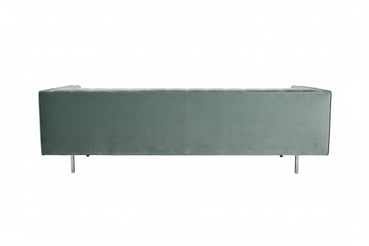 Velour Button-Tufted Velvet Sofa — Back View