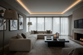 Atmospheric interior shot of the Cream Modular Sectional Sofa