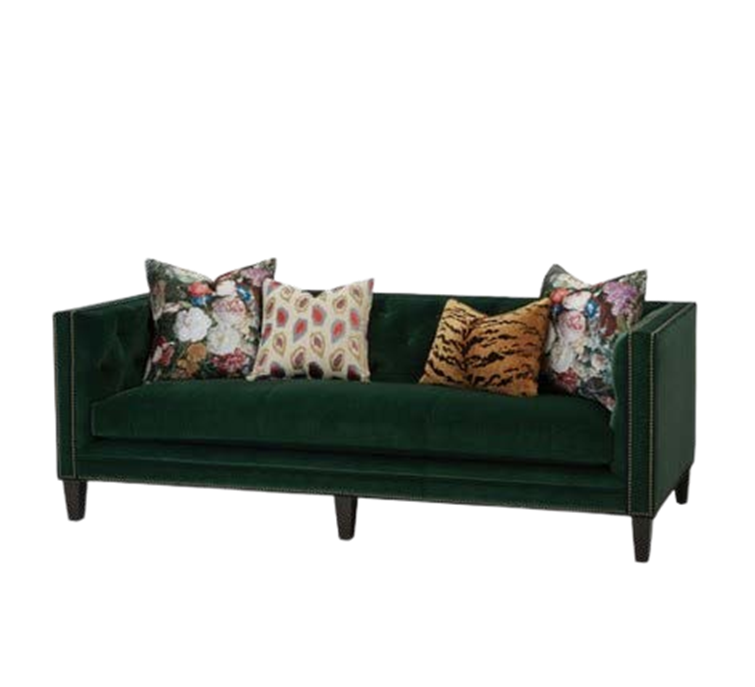 Emerald Green Velvet Sofa