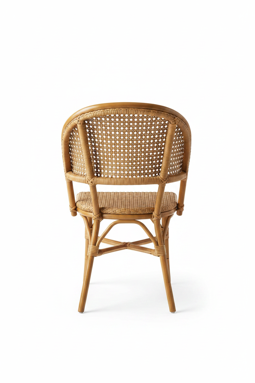Riviera Rattan Bistro Chair — Back View