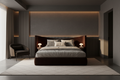 Curved headboard bed in luxury bedroom setting
