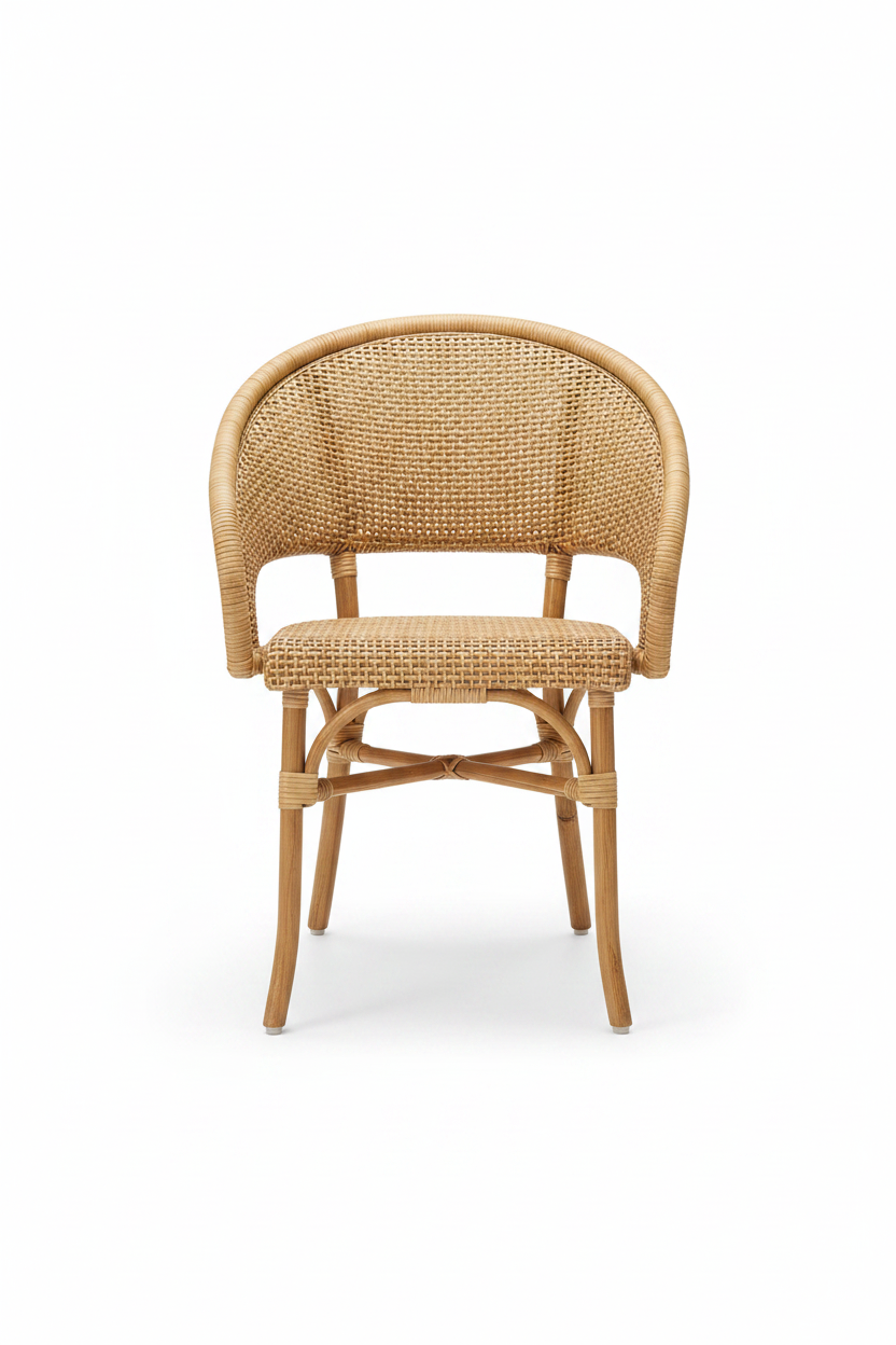 Riviera Rattan Bistro Chair — Front View