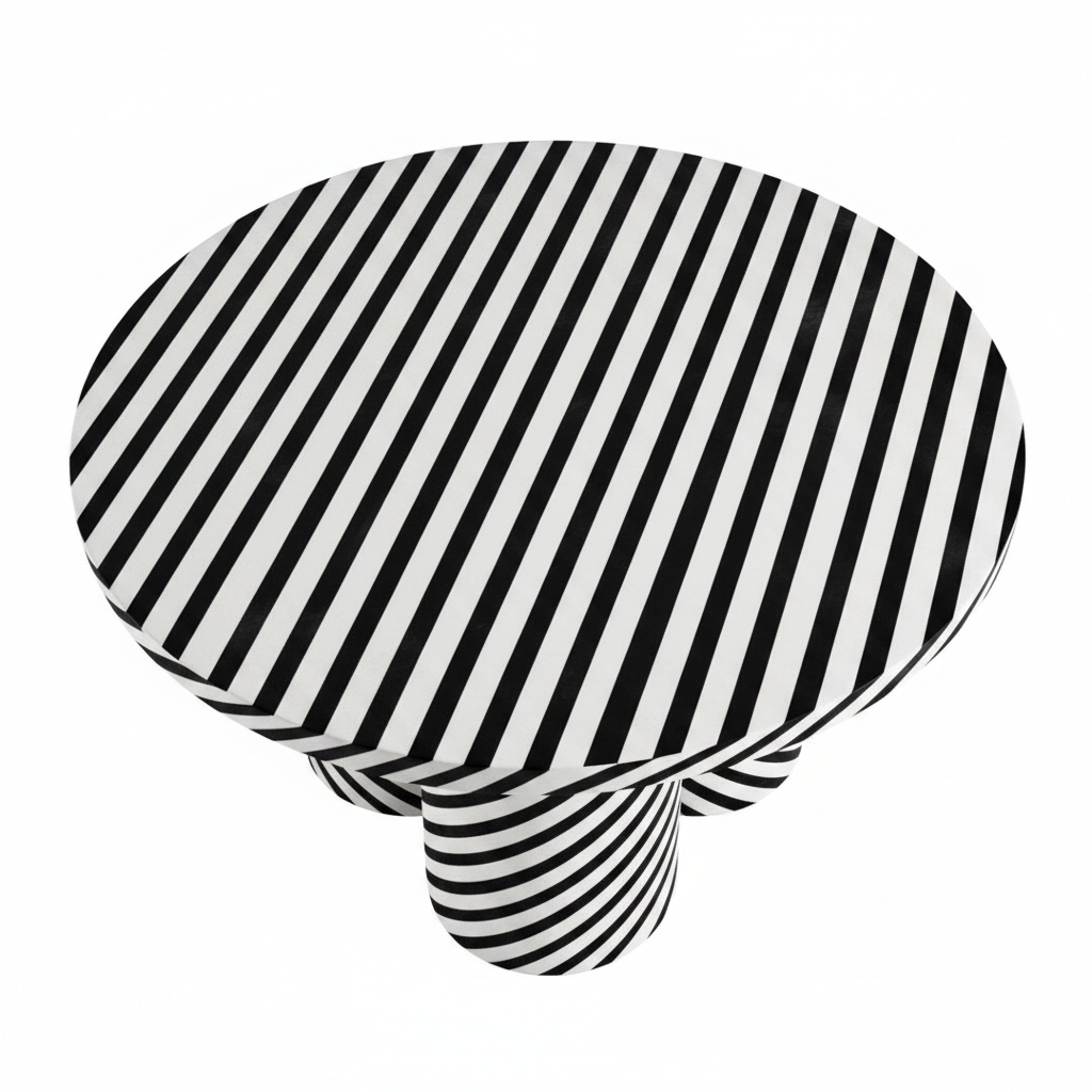 Top-down view of the Striped Cylindrical Coffee Table