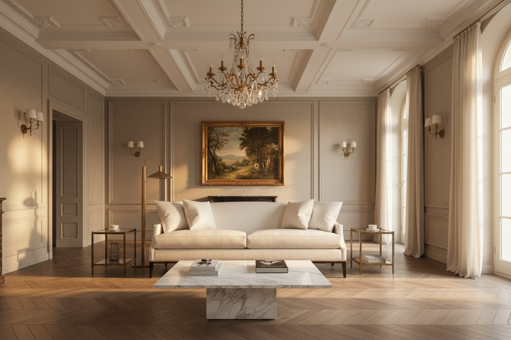 Maison Cream Scatter Sofa — Luxury Interior Environment