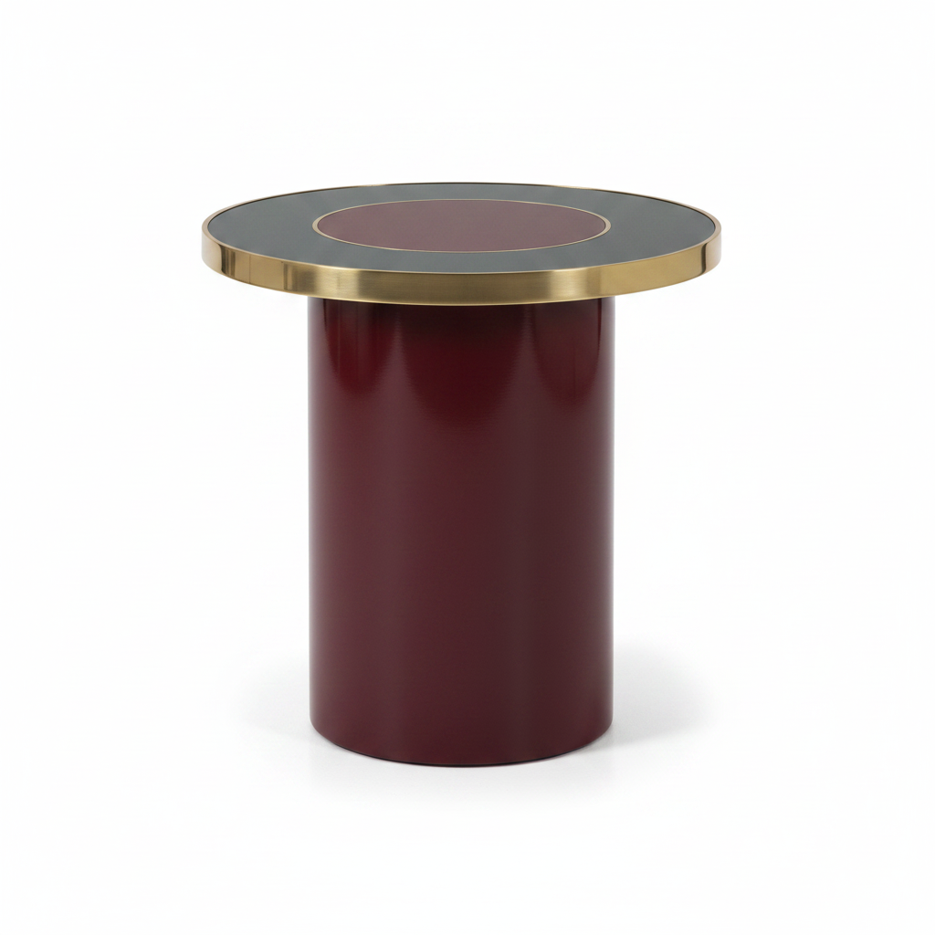 Lacquer Cylinder Side Table