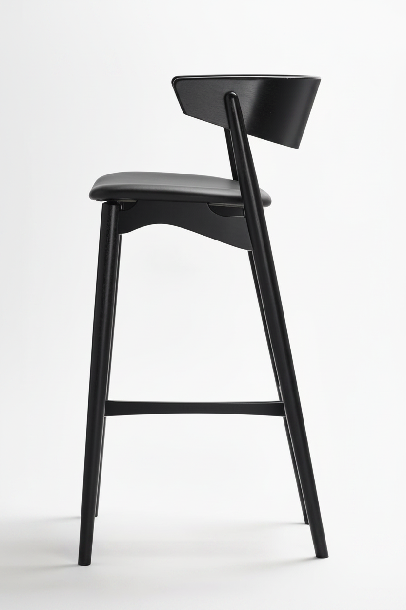 Noir Bar Stool — Matte Black