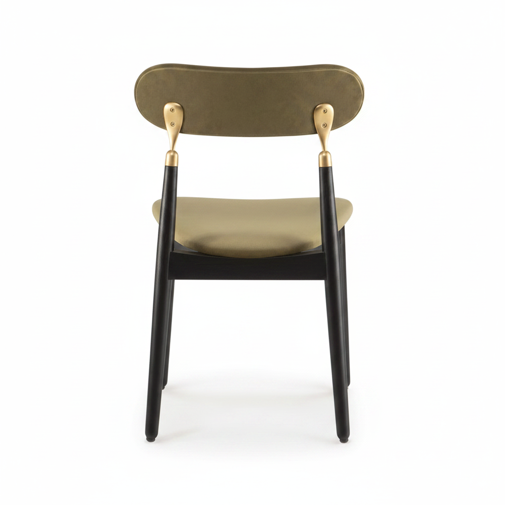 Olive Velvet Brass Dining Chair