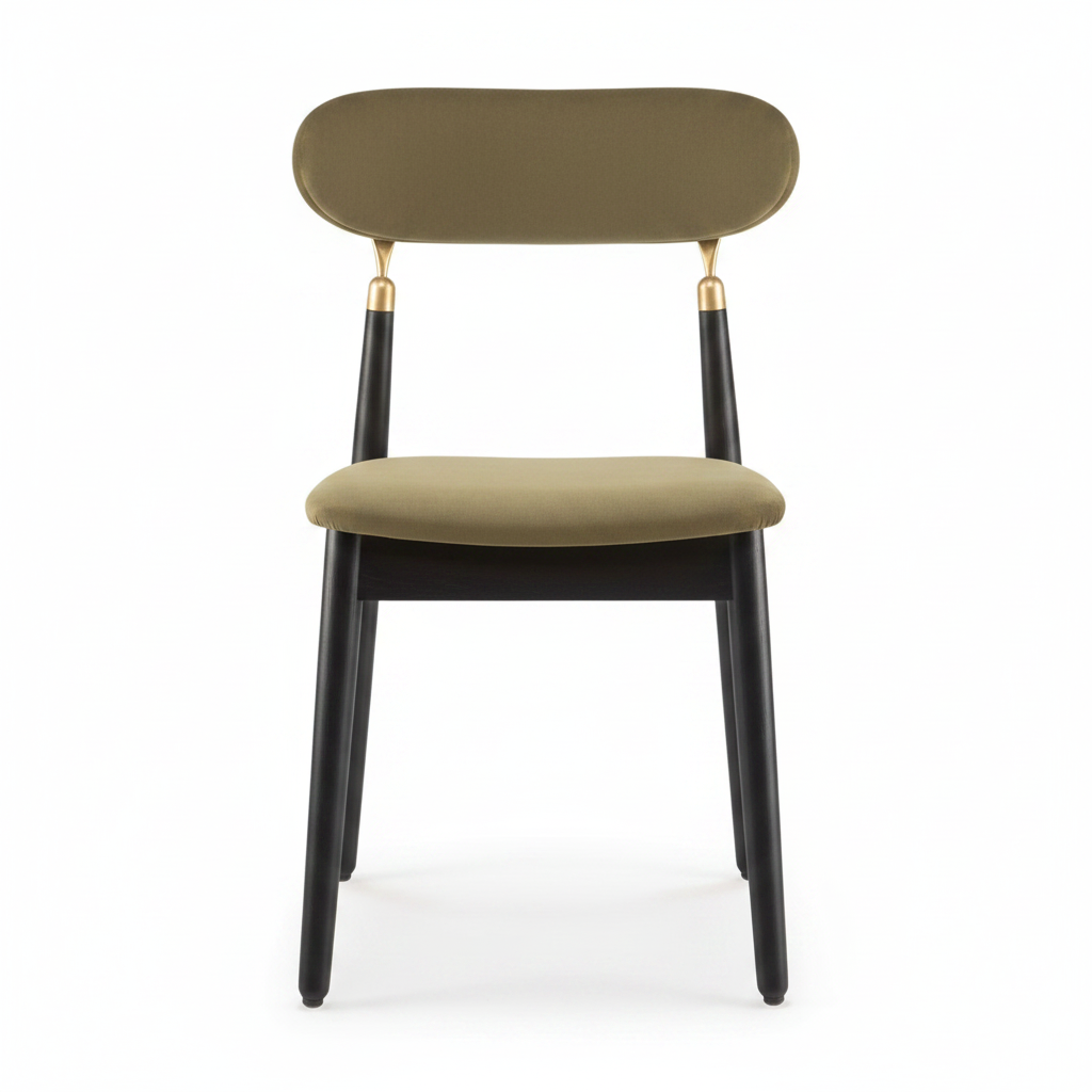 Olive Velvet Brass Dining Chair